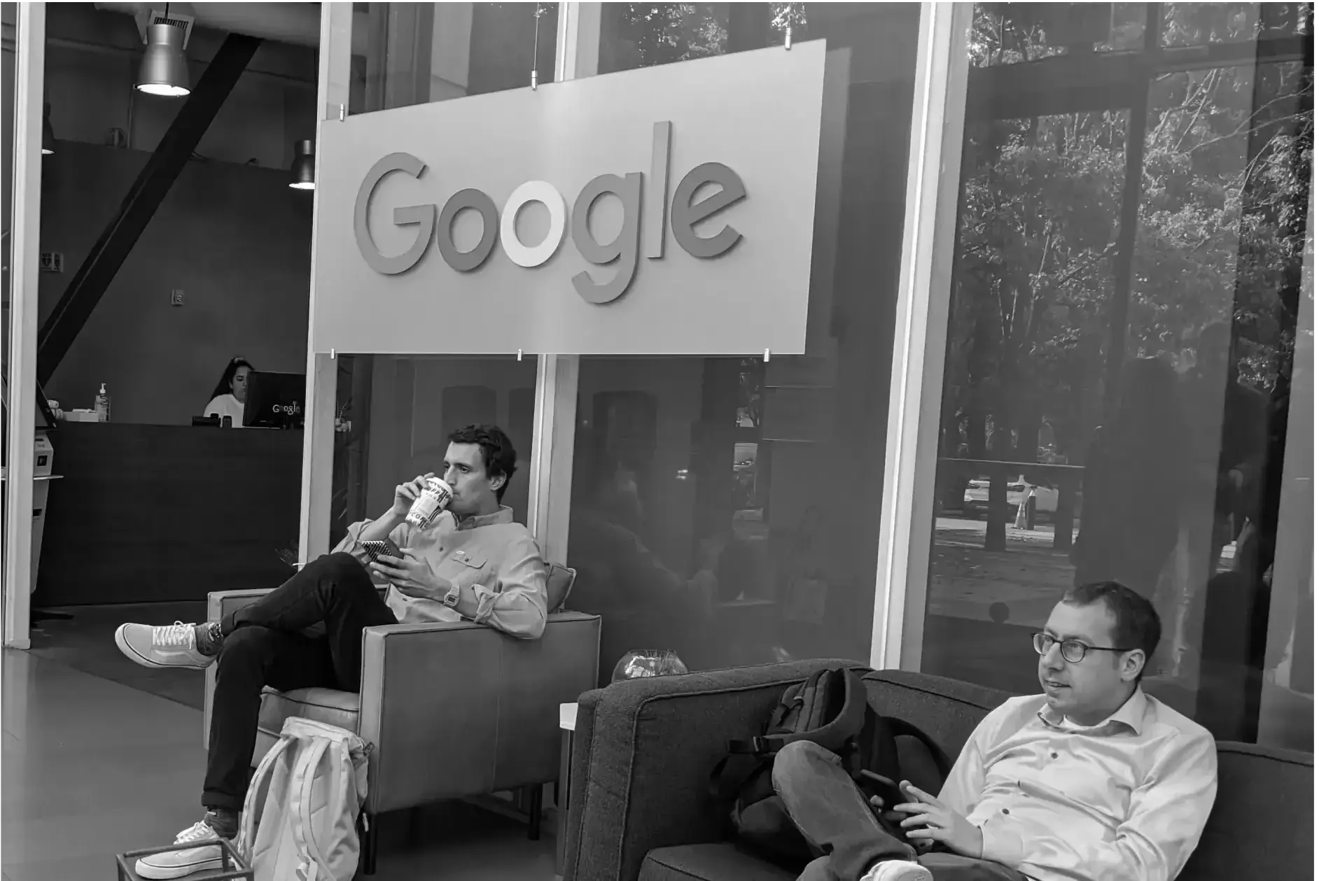 Martin Sinn und Nils Kassube im Google Office Martin Sinn und Nils Kassube im Google Office